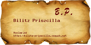 Bilitz Priszcilla névjegykártya